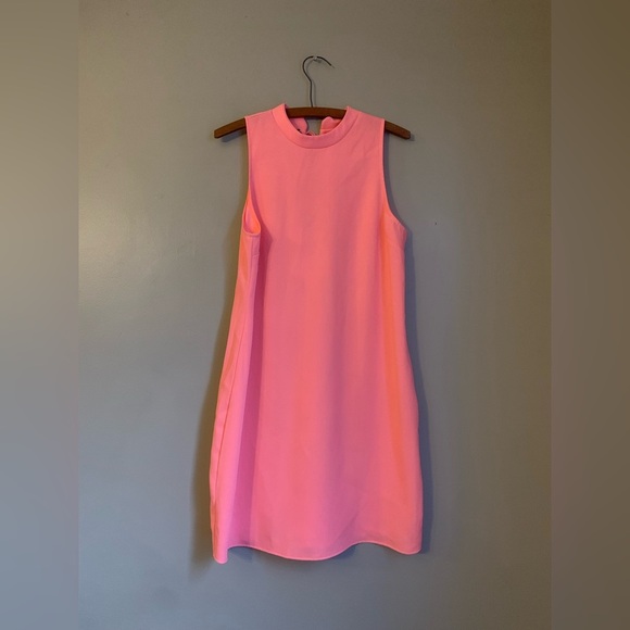 EVERLY Lace-Up Dress peachy pink spring summer easter simple classic tie up - Picture 1 of 7